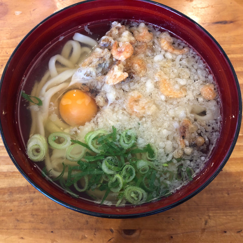 小エビ天うどん(小麦冶 箱崎本店)