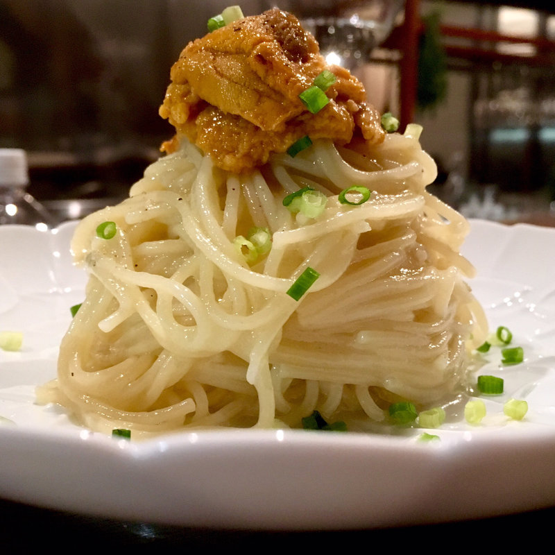 雲丹の冷製パスタ 新玉ねぎのソース(コノ花まひろ )