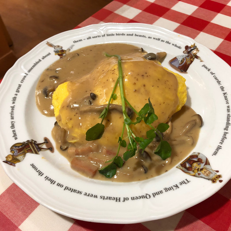 チキンライスのオムライス きのこクリーム添え(ラケル なんばＣＩＴＹ店)