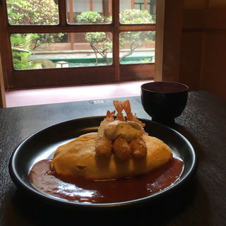 チキンオムライスセット(北極星 心斎橋本店)