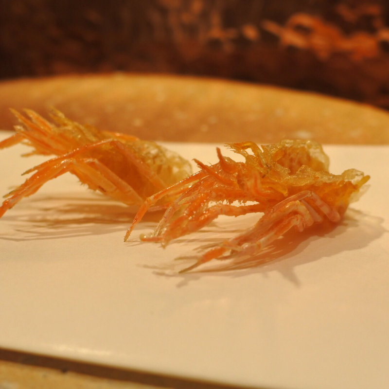 車海老の頭(天ぷら 心斎橋 一哲)