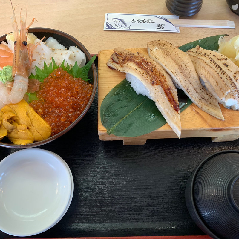 北海海鮮丼＋穴子三種(北辰鮨 三井アウトレットパーク仙台港店 )