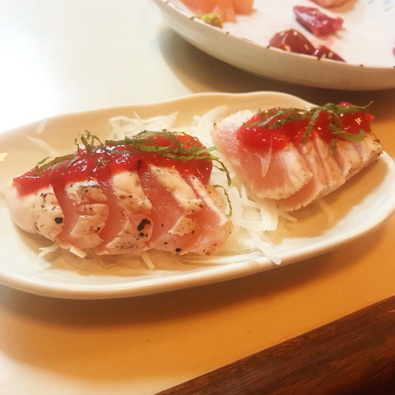 ささみのタタキ梅肉ソース(ハラダ )