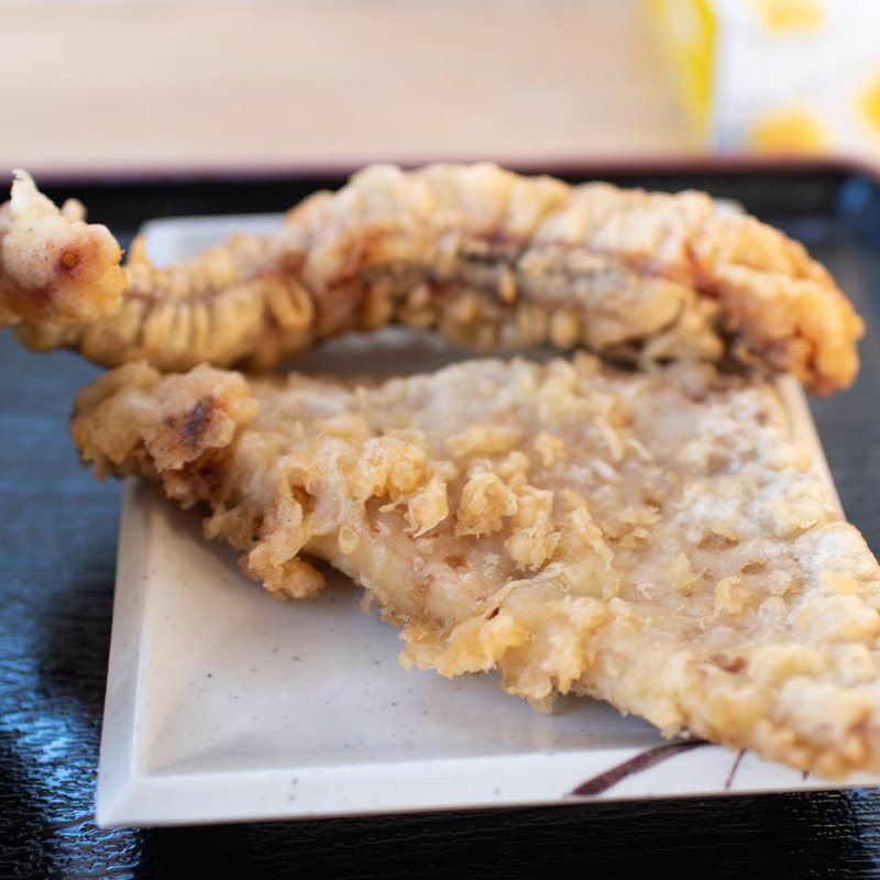 油揚げの天ぷら、ゲソ天(麺太郎)