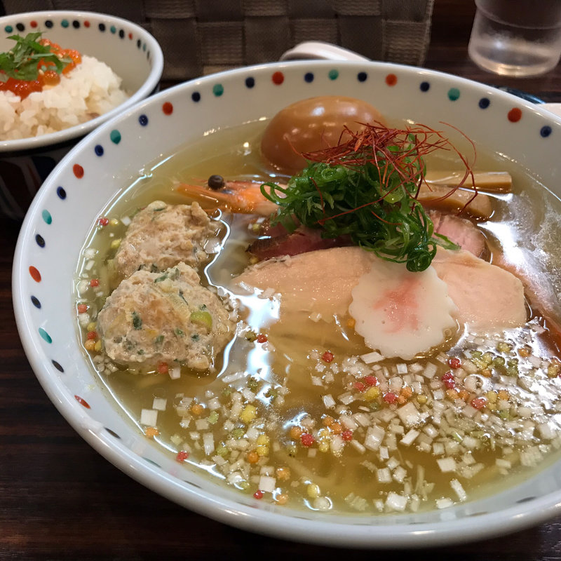 新春白だし極麺〜おめで鯛ご飯付き〜 あじ玉(らー麺 あけどや )