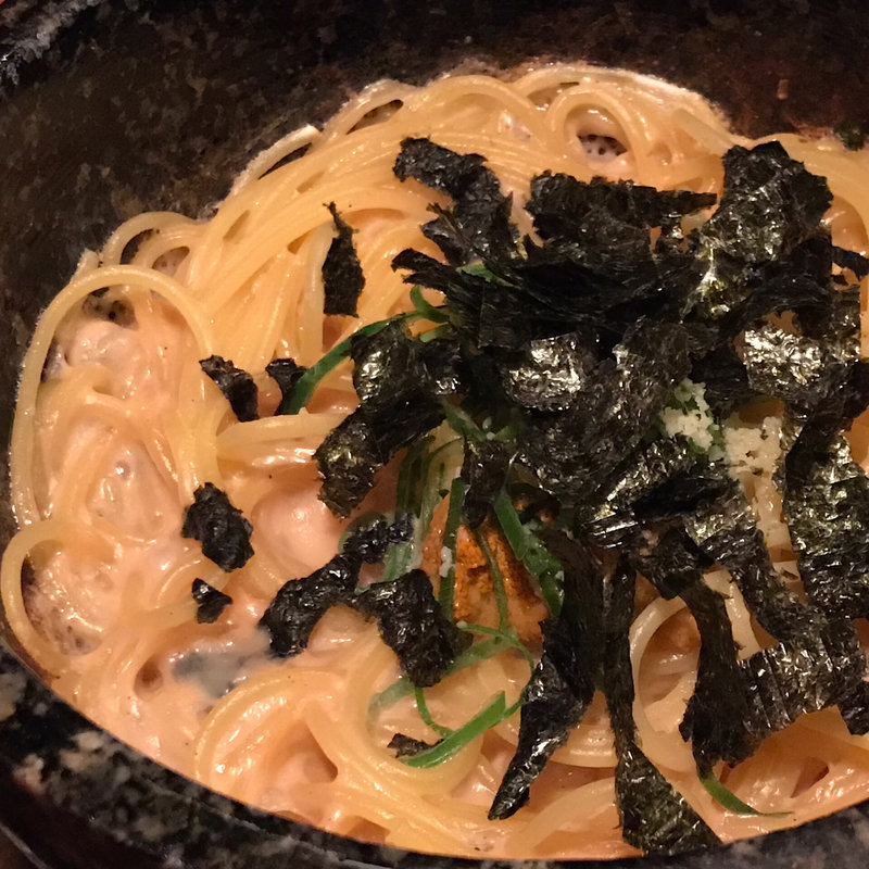 うにのクリーム石焼パスタ(白木屋 南海なんば北口駅前店)
