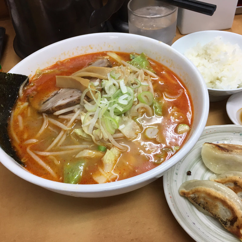 オロチョン味噌ラーメンセット5倍辛(北海道ラーメン 赤レンガ 鶴見店)