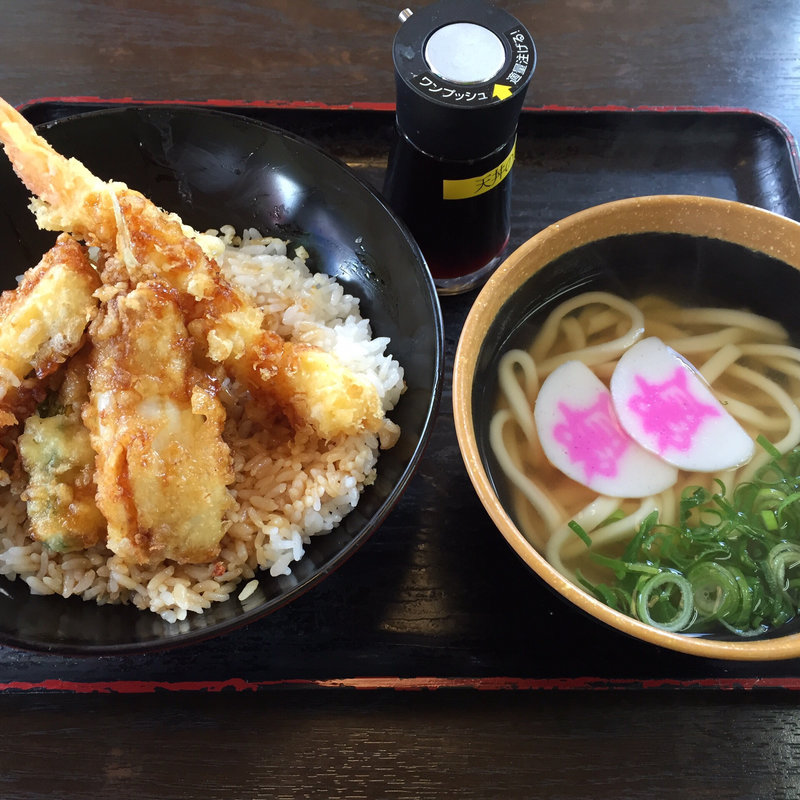天丼セットミニうどん(資さんうどん 行橋店)