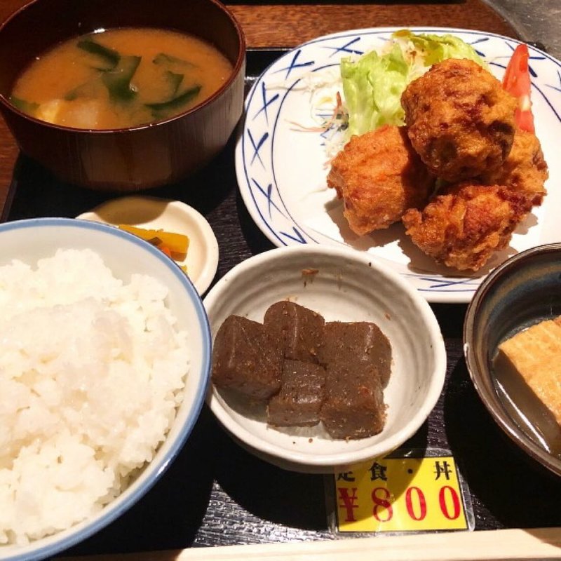 唐揚げ定食(口馳八丁 風屋 すぎはら （かぜや　すぎはら【旧口馳八丁 一風堂 すぎはら】）)