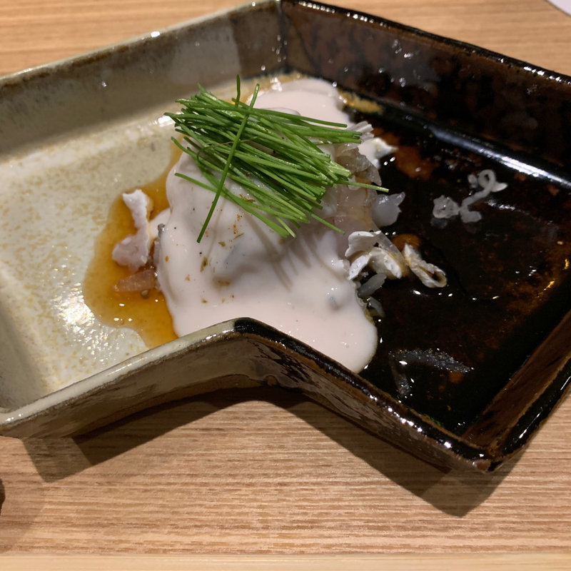 河豚刺し身の白子和え(井本)