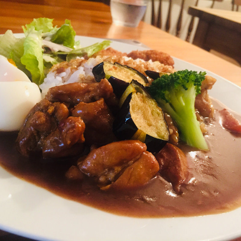 ナスとチキンのカレー(オフコース )