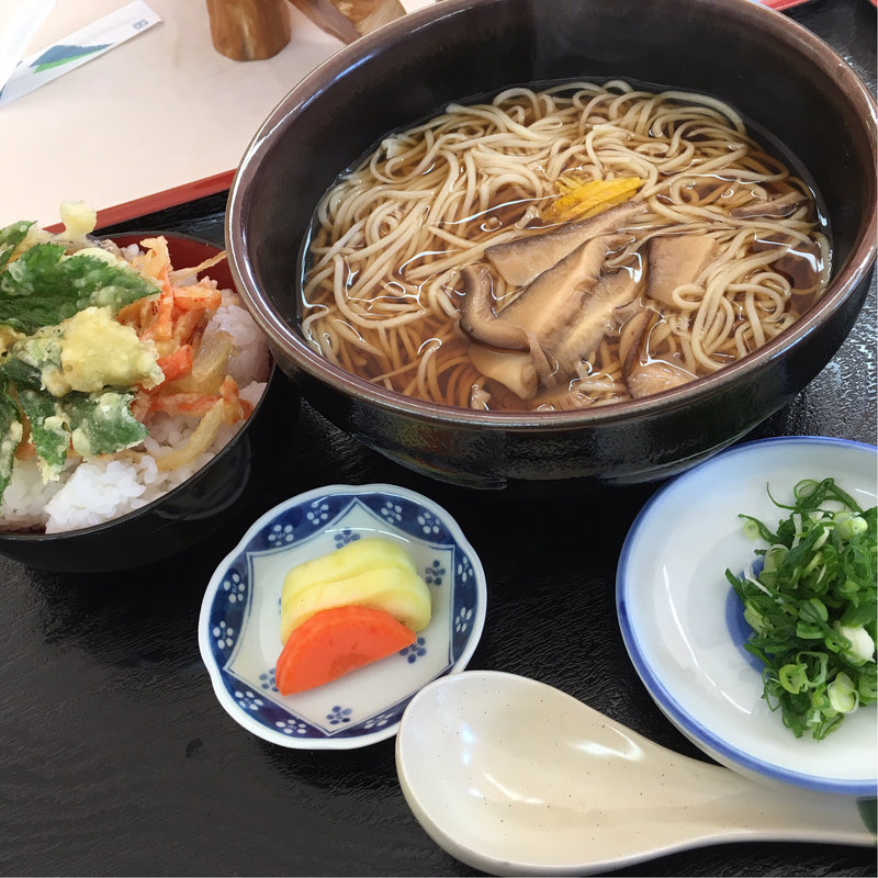 そば、ミニ天丼セット(加増野ポーレポーレ )