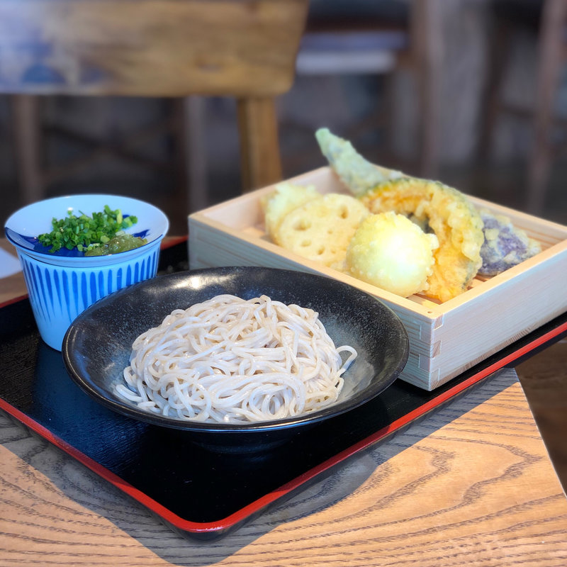 もりそば+セット天ぷら(天ぷら酒場 KITSUNE 金山店)