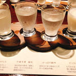地酒の4種 飲み比べ(蔵元料理 天青)