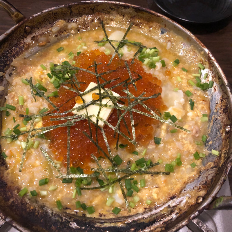 痛風鍋 シメの雑炊(毎日北海道物産展 ネオ炉端 道南農林水産部)