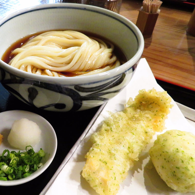 いか天半熟玉子天ぶっかけ(うどん処 重己)