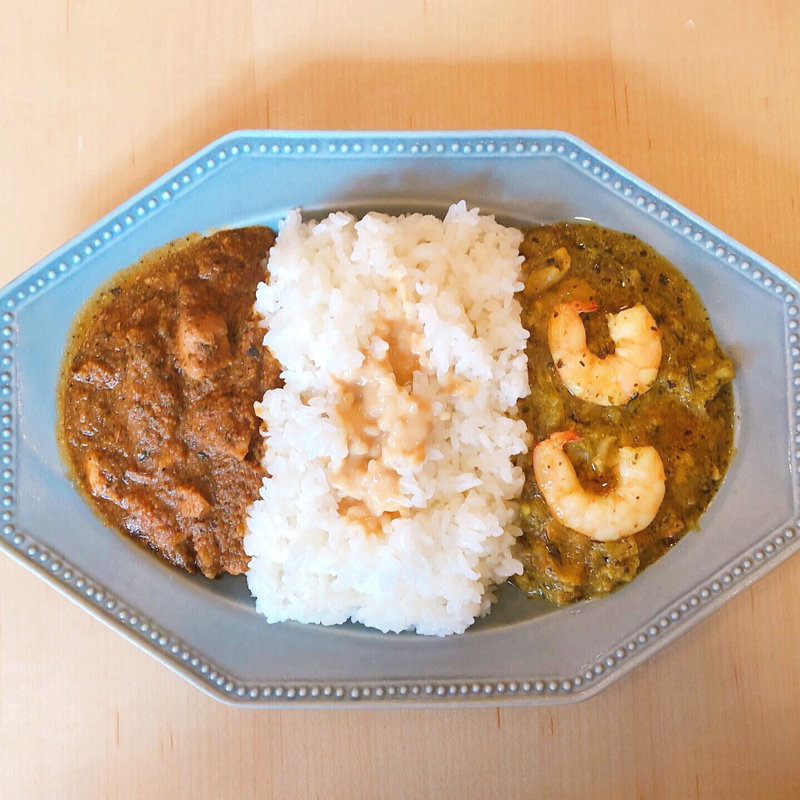 ツインカレー  辛口伊達鶏カレーとときえカレー(東京京橋屋カレー)