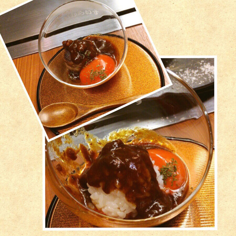 ひと口デミグラスハンバーグ(鉄板とステーキのお店 OPERA-Namba- (旧 TEPPANとワインと蕎麦 つなぐ))