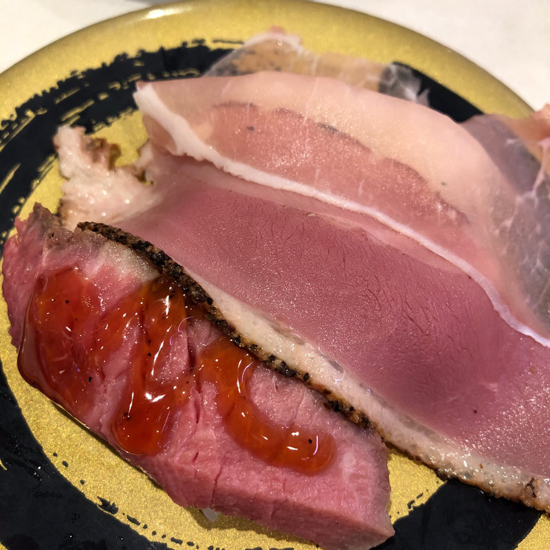 肉三種盛り(はま寿司 米沢店)