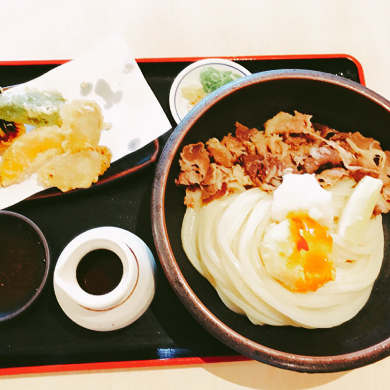 肉おろしぶっかけ＋野菜天盛＋半熟玉子天(美の庵 )