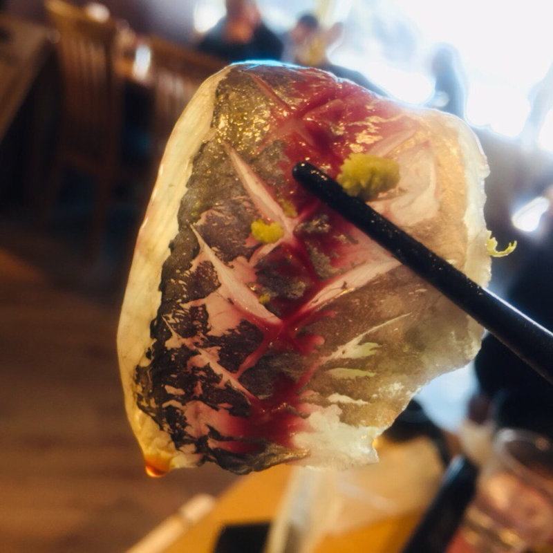 関アジのお造り(笑魚（蒲江インターパーク）)