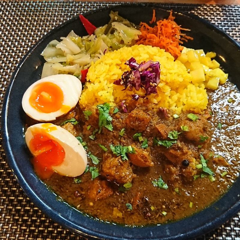 カレー定食2種盛(スパイスカレー青藍)