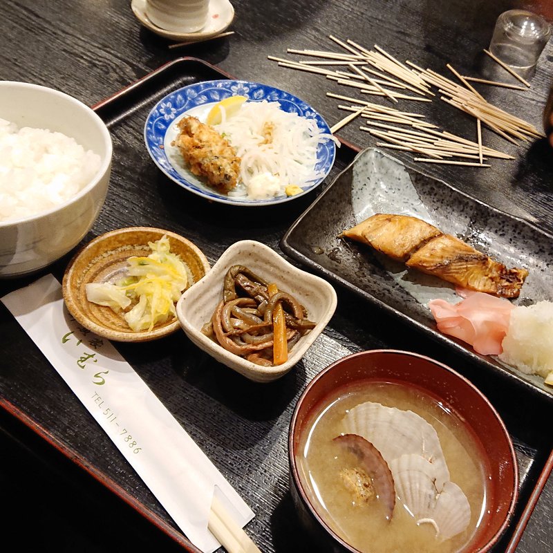 鰆の割焼きとカキフライ(井魚家 いむら)
