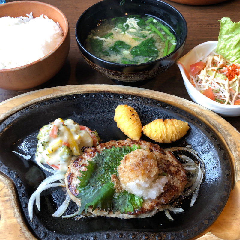 おろしそバーグステーキセット(びっくりドンキー 宇品店 )