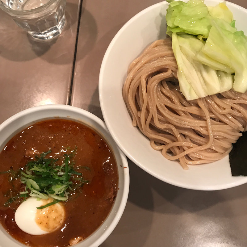 海老みそ肉と玉子入りつけ麺(つけ麺 五ノ神製作所 新宿店)