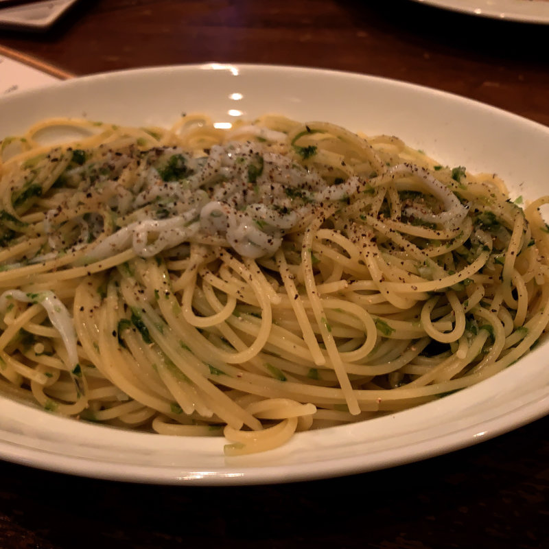 青のりとシラスのパスタ(バー 832(hachimitsu))