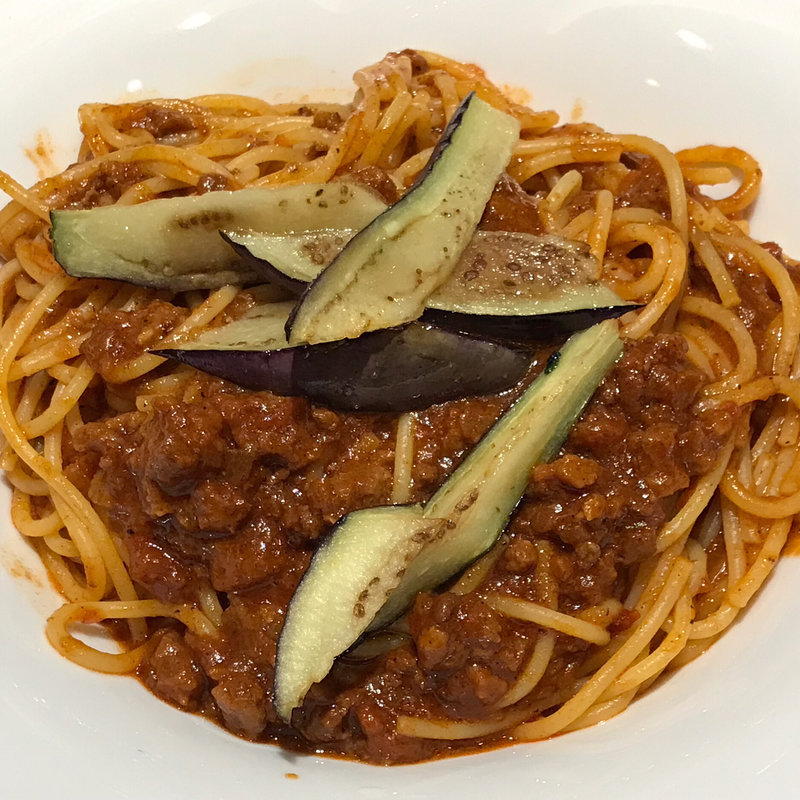 ごろごろお肉と茄子のミートソース(デニーズ 築地店 （Denny's）)