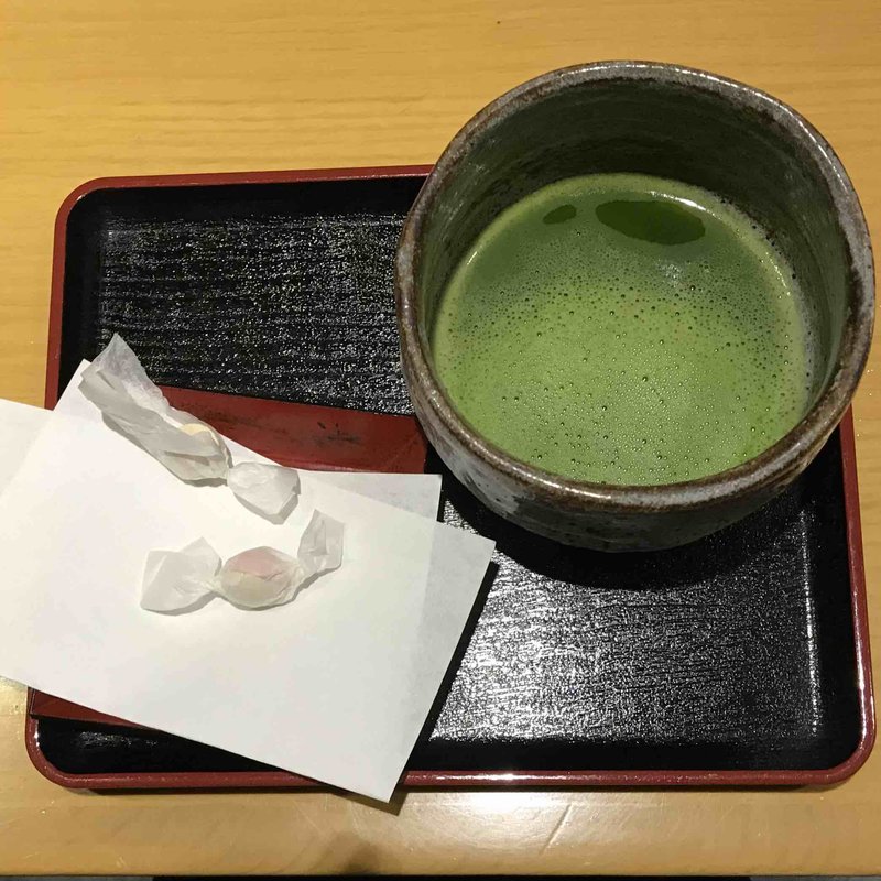 干菓子「二人静」＆抹茶(しもきた茶苑 大山)