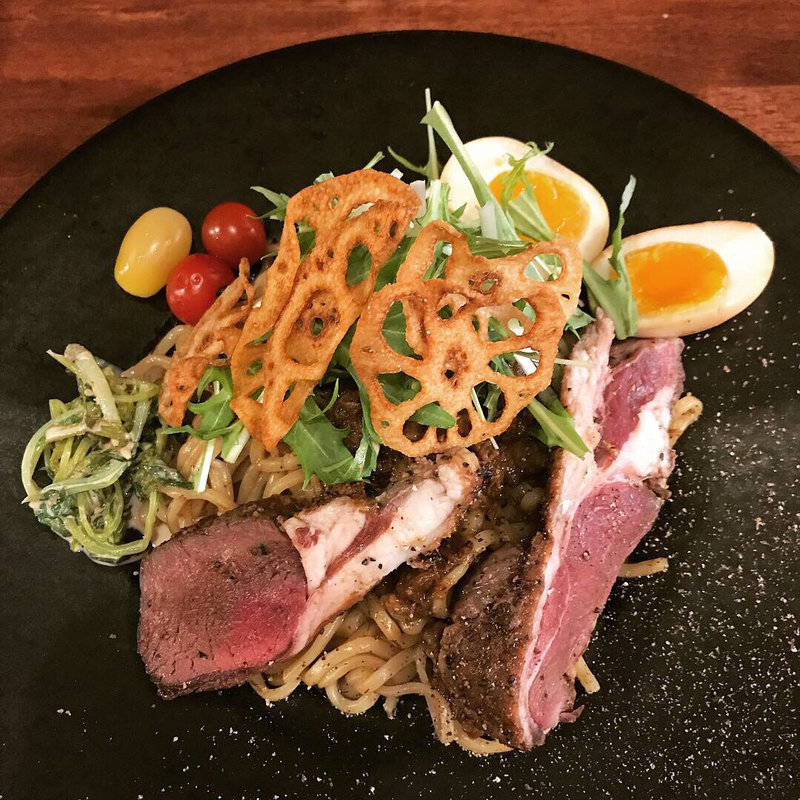 限定 蝦夷鹿のローストまぜそば(海老丸らーめん)