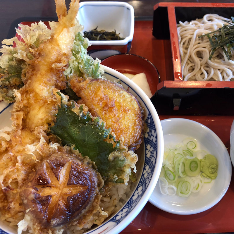 天丼とミニ蕎麦セット(そば処丸松 エスパル福島店 )