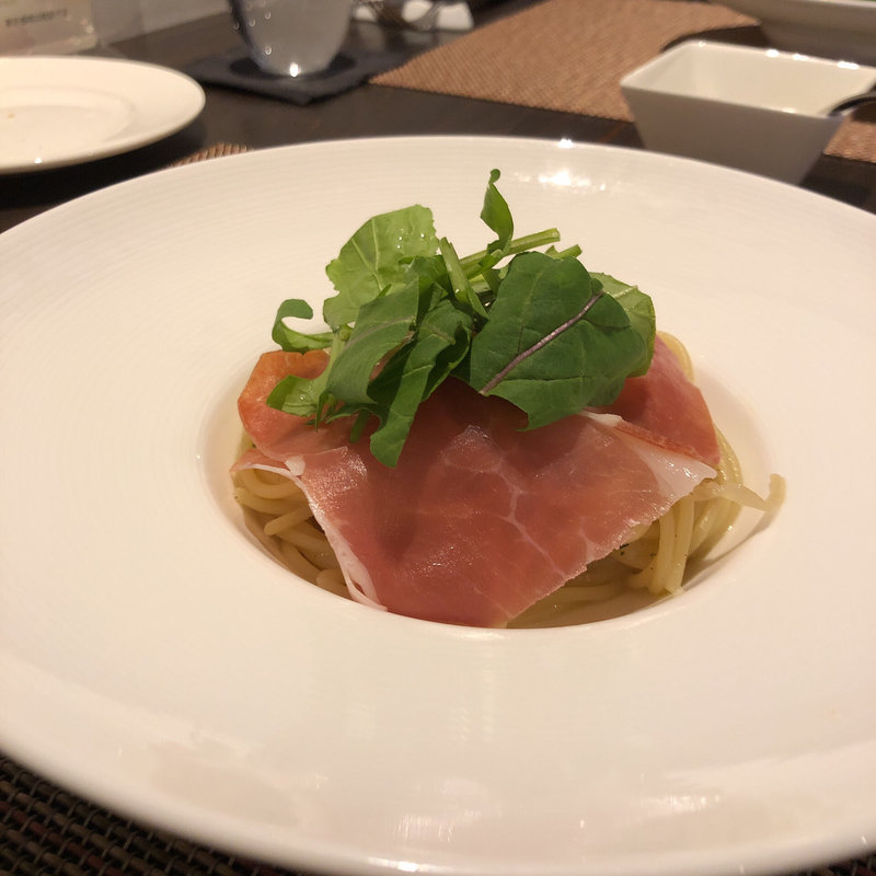 生ハムのペペロンチーノスパゲティ(クラヤ カトウ （KURAYA KATO）)