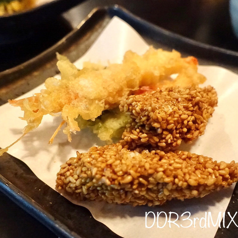 甘エビ天と河豚の変わり揚げ(長生庵 （ちょうせいあん）)