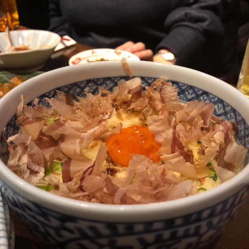 釜玉にゅうめん(釜焼鳥本舗 おやひなや 渋谷ハチ公口店)