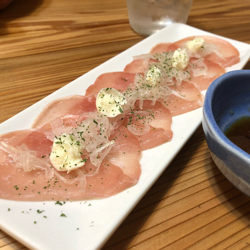 生ハム盛り(福間ラーメン ろくでなし 新宮店)