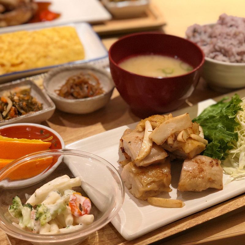 鶏とエリンギの炙り焼き定食(さち福や)