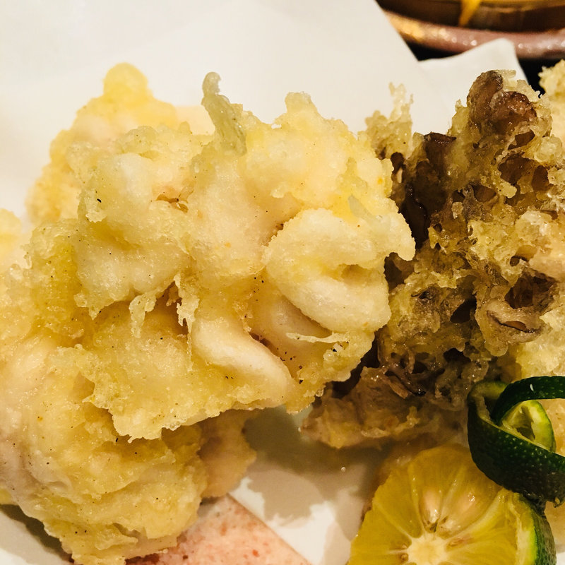 白子と舞茸の天ぷら(煉 大宮店)