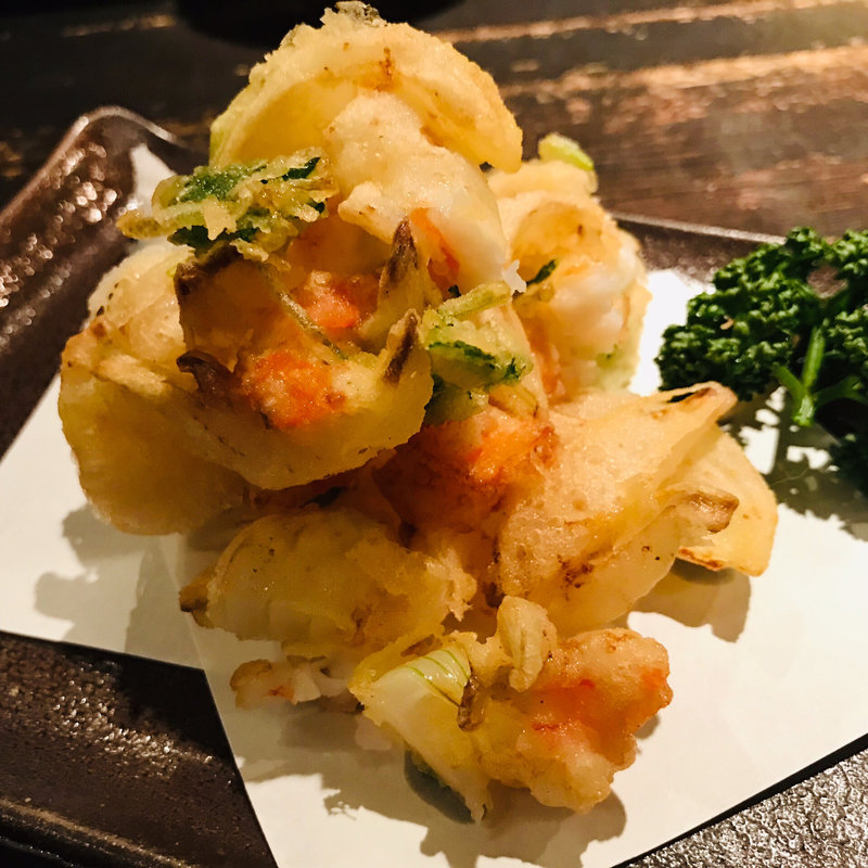 玉ねぎと海老のかき揚げ(阿吽 )