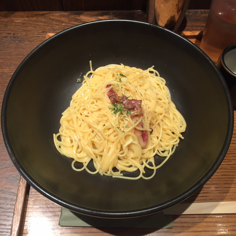 カリカリベーコンのクリーミーカルボナーラ(すぱじろう 銀座)