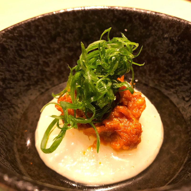 九条玉ねぎとカブトまぐろの田楽仕立(地鶏個室居酒屋 有明 京橋店  )