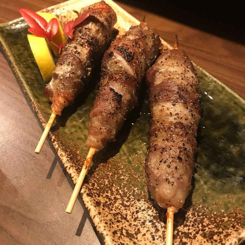 豚バラ大海老巻き(酒菜おお木)