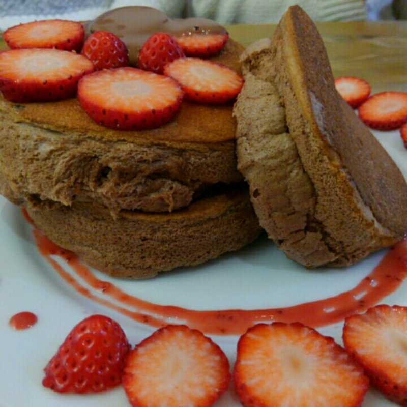 ショコラスフレパンケーキドリンクセット(かき氷研究所)