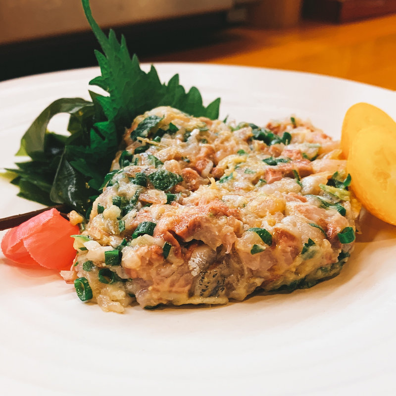 大いわし みそなめろう造り(宇奈岐屋)