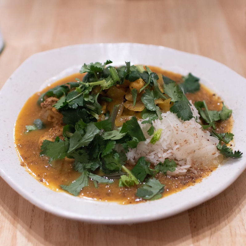 チキンカレー、パクチー増量、ジャスミンライス(curry phakchi(パクチー))