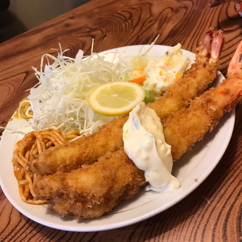 単品の海老フライ（ライスと味噌汁）(堀井 )