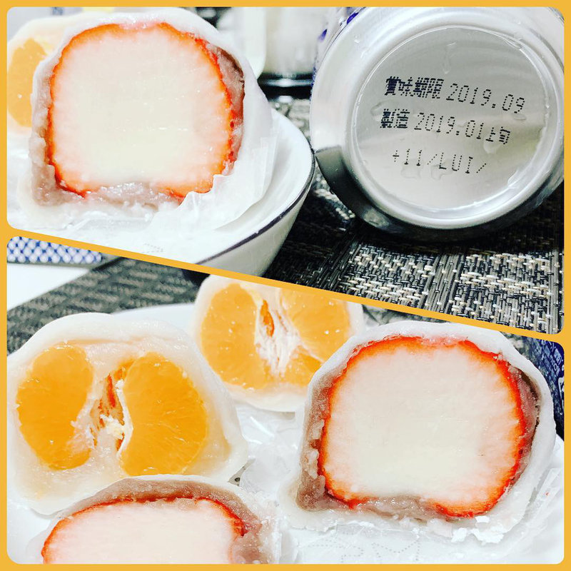 じゃんぼいちご大福、みかん大福(若狭屋 （御菓子司　若狭屋）)