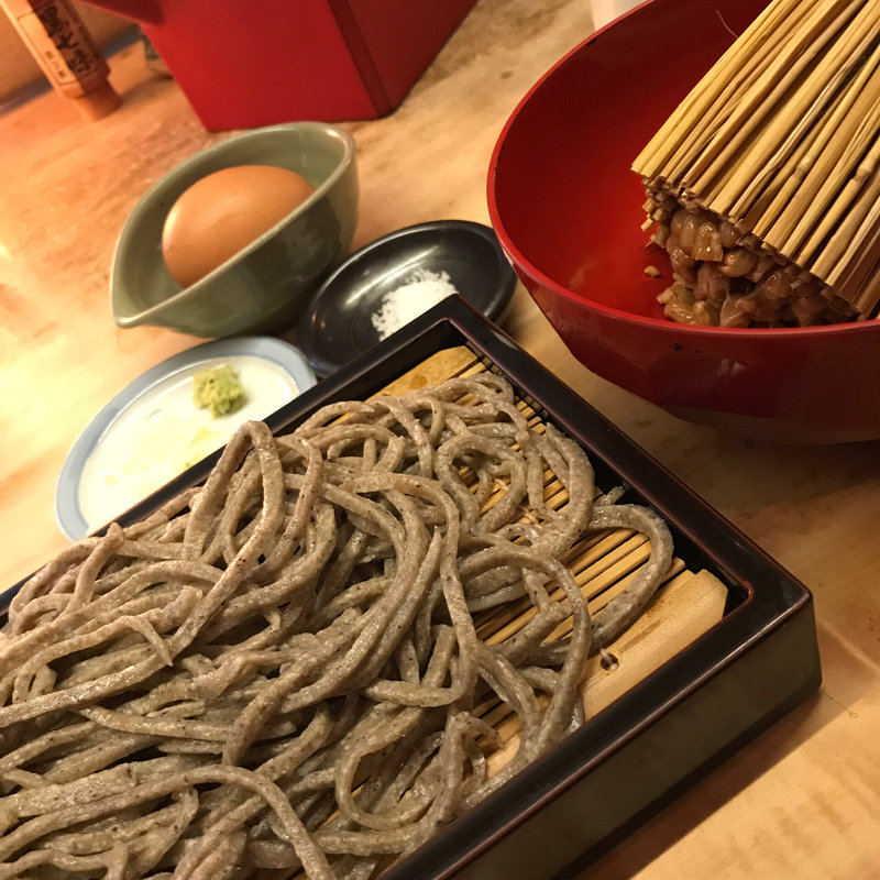 天然わら納豆そば(石臼粗挽き 手打そば 大庵)